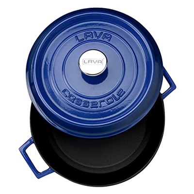 Lava Döküm Yuvarlak Tencere, Trendy, 28 cm, 6.71 L Hacim, Mavi