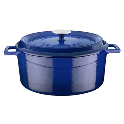 Lava Döküm Yuvarlak Tencere, Trendy, 28 cm, 6.71 L Hacim, Mavi