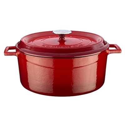 Lava Döküm Yuvarlak Tencere, Trendy, 28 cm, 6.71 L Hacim, Kırmızı