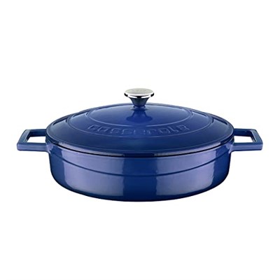 Lava Metal Döküm Çok Amaçlı Yayvan Tencere, Trendy, 24 cm, 2.47 L, Mavi