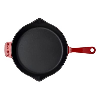 Lava Metal Döküm Kızartma Tavası, 28 Cm, Kırmızı/Siyah