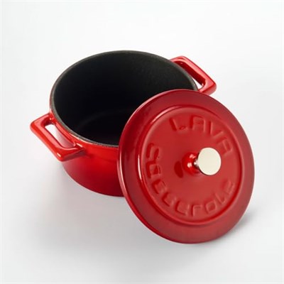 Lava Metal Döküm Mini Tencere, 10 cm, 0.35 L Hacim, Kırmızı