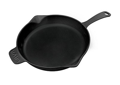 Lava Metal Döküm Yuvarlak Kızartma Tavası, Metal Kulplu, 28 cm, Siyah
