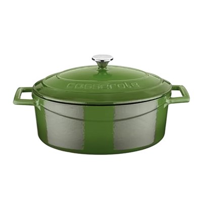 Lava Metal Oval Döküm Tencere, 25 cm, Yeşil