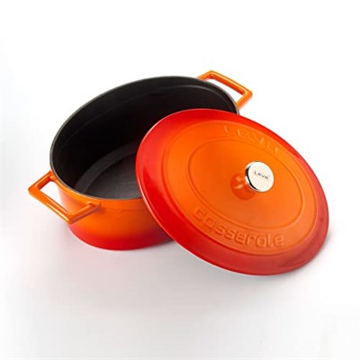 Lava Metal Oval Döküm Tencere, 27 cm, 3.91 L Hacim, Turunucu