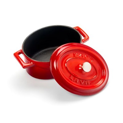 Lava Metal Oval Mini Tencere, Kırmızı
