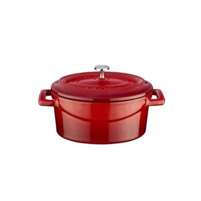 Lava Metal Oval Mini Tencere, Kırmızı