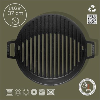 Lava Metal Silikon Kulplu Döküm Mangal Izgarası,22x32 | Demir Döküm Cam Emaye Kaplama