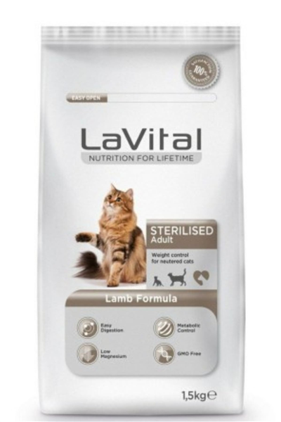 Lavital Kuzulu Kısırlaştırılmış Kedi Maması 1.5kg - Seçenekler: 1.5 kg, 1.5 kg (2 paketi), 1.5 kg (3 paketi), 12 kg...