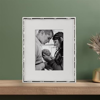 Lawrence Frames Bambu Tasarım Metal Çerçeve, 8x10, Mat 5x7, Gümüş