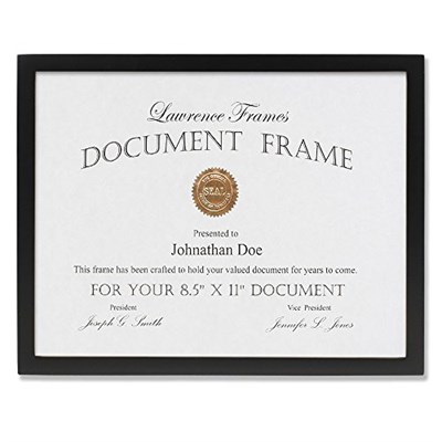 Lawrence Frames Black Wood Certificate Picture Frame, Gallery Collection, 22cm by 28cm - Seçenekler: 2.5x3.5, 4x5, 4x6, 6x8, 8x10, 8x12, 8.5x11