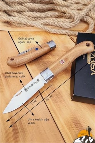 Lazbisa Mutfak Bıçak Seti Çakı Et Ekmek Sebze Meyve Bıçak El Yapımı. (20 cm)
