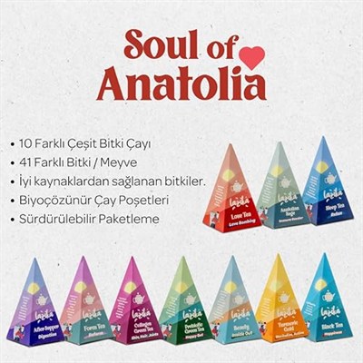 Lazika – Hediyelik Anadolu Çay Koleksiyonu, Siyah, Yeşil, Earl Grey ve Bitki Çayları, Çay Severler İçin Özel Set (Soul of Anatolia)