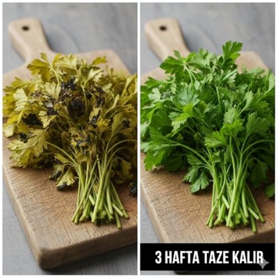 Le Nish Home Taze Tutma Kabı - 2li Ekonomi Seti - Buzdolabı Organizer, Maydanoz, Dereotu ve Nane Saklama Kabı, Otların ömrünü 3 Kat Uzatan Akıllı Tasarım (BPA Free)