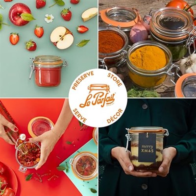 Le Parfait Super Terrines Klipsli/Contalı Cam Kavanoz 1L (4 Adet)