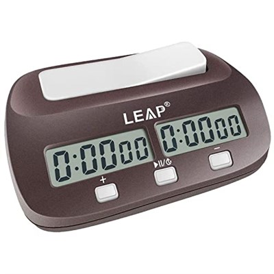 LEAP Satranç saati dijital satranç zamanlayıcı, profesyonel masa oyunları için, alarm fonksiyonlu zamanlayıcı (resmi mağaza) kahverengimsi kırmızı