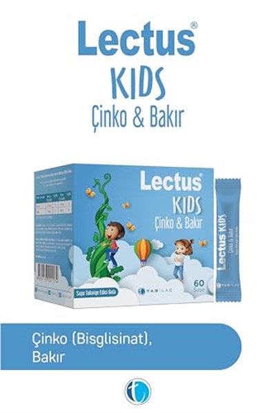 Lectus Kids Çinko & Bakır 60 Saşe Çinko Bisglisinat