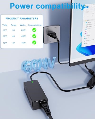 LED şeritler, LED ışık şeridi, TV, DVD TVler TFT ekran monitörü, NAS, EXT için 12V 5A 60W güç kaynağı. Sabit sürücüler, Pico-PSU için güç kaynağı adaptörüne kadar 5.5 * 2.5/2.1 mm