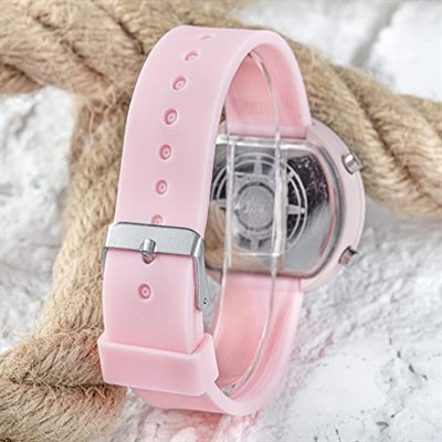 Led Watch Toz Pembe Renk Genç Kız Büyük Çocuk Kol Saati ST-303795