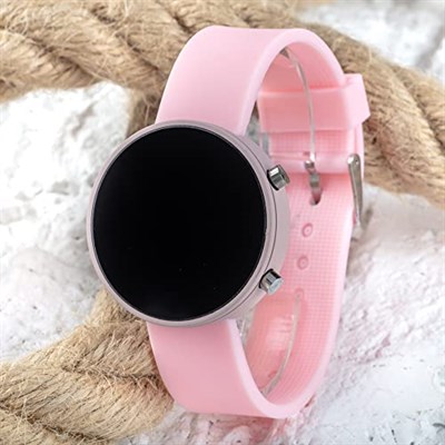 Led Watch Toz Pembe Renk Genç Kız Büyük Çocuk Kol Saati ST-303795