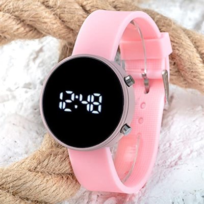 Led Watch Toz Pembe Renk Genç Kız Büyük Çocuk Kol Saati ST-303795