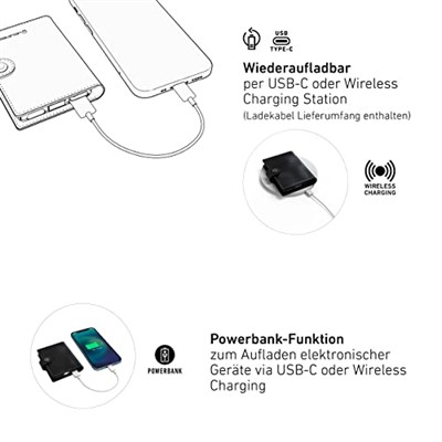 Ledlenser Lite Wallet Plus, Caramel, Powerbankli ve Fenerli Cüzdan