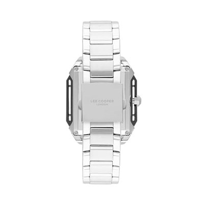 LEE COOPER Erkek Otomatik, 39x51 mm, Silver Silver Siyah