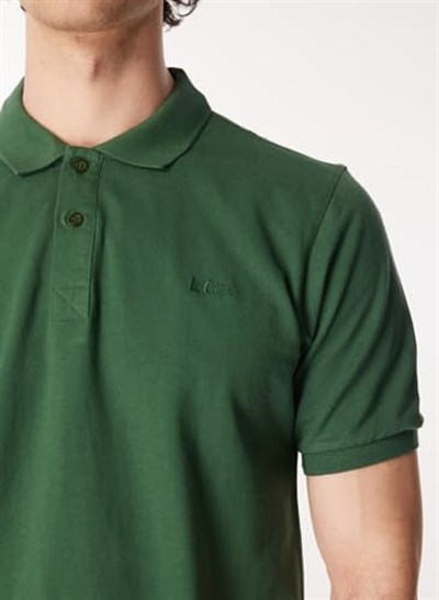 Lee Cooper Erkek Twıns 1 Pike Polo Yaka T-Shırt 242025 Koyu Yeşil