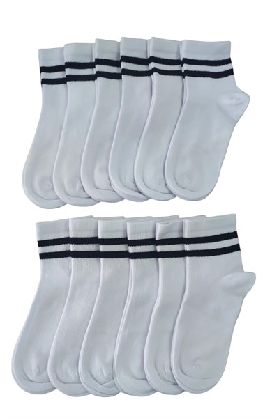 Leement socks Çocuk 12 Çift Kolej Yarım Konç Çorap Premium Seri Burun Dikişsiz Pamuklu beyaz -1 - Seçenekler: 3-4 Yıl, 5-6 Yıl, 7-8 Yıl, 9-10 Yıl, 11-12 Yıl, 13-14 Yıl