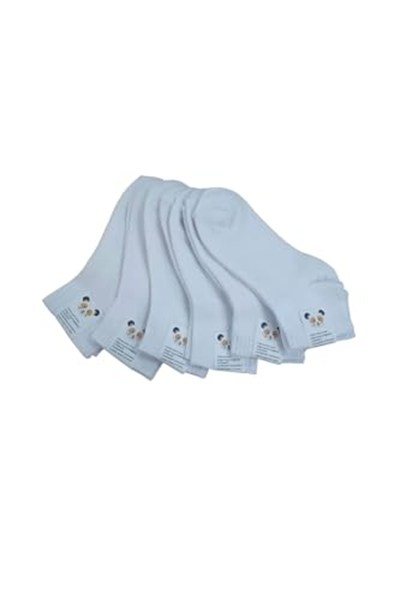 Leement socks Çocuk 6 Çift Pamuklu Yazlık Beyaz Patik Çorap beyaz -1