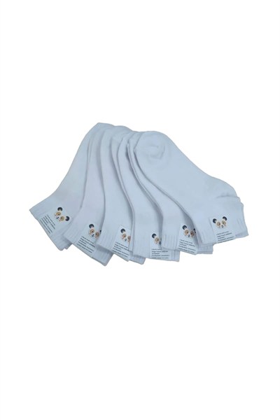 Leement socks Çocuk 6 Çift Pamuklu Yazlık Beyaz Patik Çorap beyaz -1
