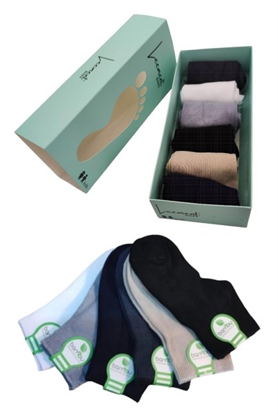 Leement socks Çocuk 6 Çift Yazlık Bambu Patik Çorap Dikişsiz Burun Esnek Asorti -1