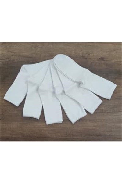 Leement socks Çocuk Okul Çorabı Düz Soket Beyaz 6 Çift Pamuklu Dikişsiz Beyaz -1