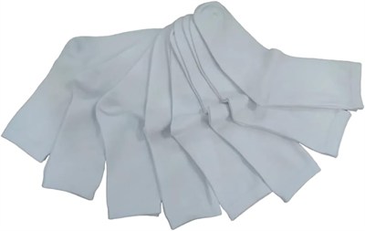 Leement socks Çocuk Okul Çorabı Düz Soket Beyaz Renk 8 Çift Pamuklu Beyaz -1