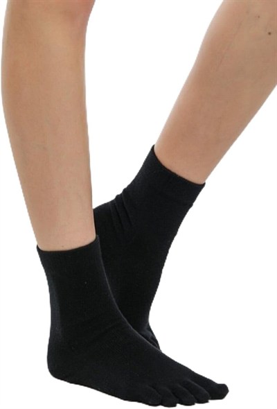 Leement socks Erkek 12 Çift Pamuklu Parmaklı Çorap siyah 40-44