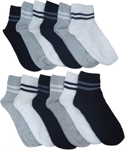 Leement socks Erkek 12 Çift Yarım Konç Spor Çorap Ekonomik siyah -1
