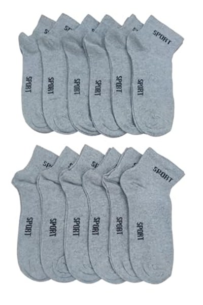 Leement socks Erkek 12 Çift Yarım Konç Spor Çorap Ekonomik siyah -1