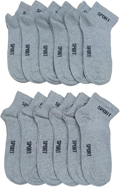 Leement socks Erkek 12 Çift Yarım Konç Spor Çorap Ekonomik siyah -1