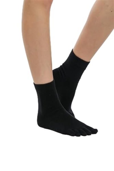 Leement socks Erkek 3 Çift Pamuklu Parmaklı Çorap siyah 40-44 40-44