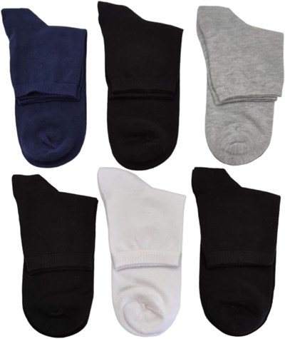 Leement socks Erkek 6 Çift Ince Yazlık Yarım Konç Çorap Yumuşak Dokulu Dikişsiz Pamuklu siyah -1