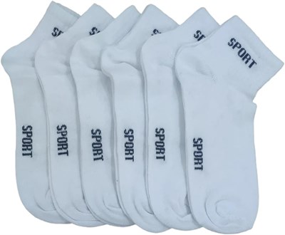 Leement socks Erkek 6 Çift Yarım Konç Spor Çorap Ekonomik beyaz -1