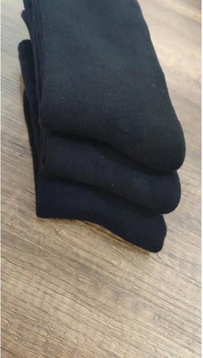 Leement socks Erkek Kışlık Termal Çorap Içi Havlu Premium Seri 3 Çift Siyah -1
