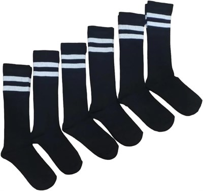 Leement socks Kız Çocuk Dizaltı Okul Çorap Pamuklu 6 Çift Beyaz -1