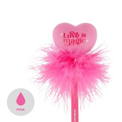 Legami - Açık kalpli tükenmez kalem, Love is Magic, pembe mürekkep, çocuklar ve yetişkinler için LED kalem, uç 0,7 mm, kalp - Seçenekler: KALP, Santa Claus, Tek boynuzlu at, Çağdaş