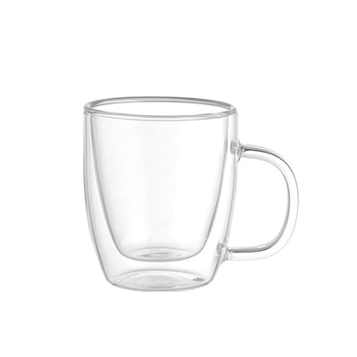Leggno Vetro Borosilikat Çift Camlı Kulplu Bardak 310ML (2ad)