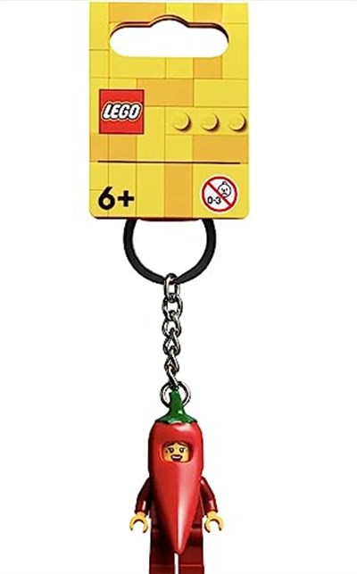 LEGO Anahtarlık - Acı biber kızı - Mini figür 854234 Anahtarlık Chili Pepper Girl ile, Kırmızı, 9 cm