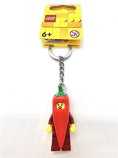 LEGO Anahtarlık - Acı biber kızı - Mini figür 854234 Anahtarlık Chili Pepper Girl ile, Kırmızı, 9 cm