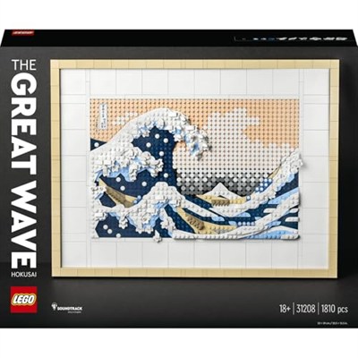 LEGO Art Hokusai Büyük Dalga 31208 – Sanatsever Yetişkinler için Yılbaşı Hediyesi Fikri, 6 Kanvas Zemin ve Hokusainin İmzasını Taşıyan bir Karo İçeren Yaratıcı Model Yapım Seti (1810 Parça)