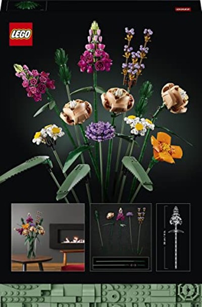 LEGO Botanicals Çiçek Buketi 10280 – Yetişkinler için Gül, Aslanağzı ve Papatya İçeren Dekoratif Yapay Çiçek Modeli Yapım Seti, Kadınlar ve Erkekler için Sevgililer Günü Hediyesi Fikri (756 Parça)