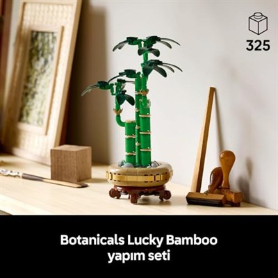 LEGO Botanicals Şans Bambusu 10344 – Yetişkinler için Bambu Sapları, Çakıl Taşları ve Ahşap Efektli Saksı İçeren Sevgililer Gününe Özel Dekoratif Bitki Modeli Yapım Seti (325 Parça)
